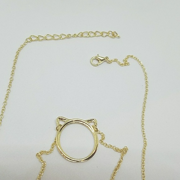 NWT gold plate kitty cat necklace - Picture 2 of 2